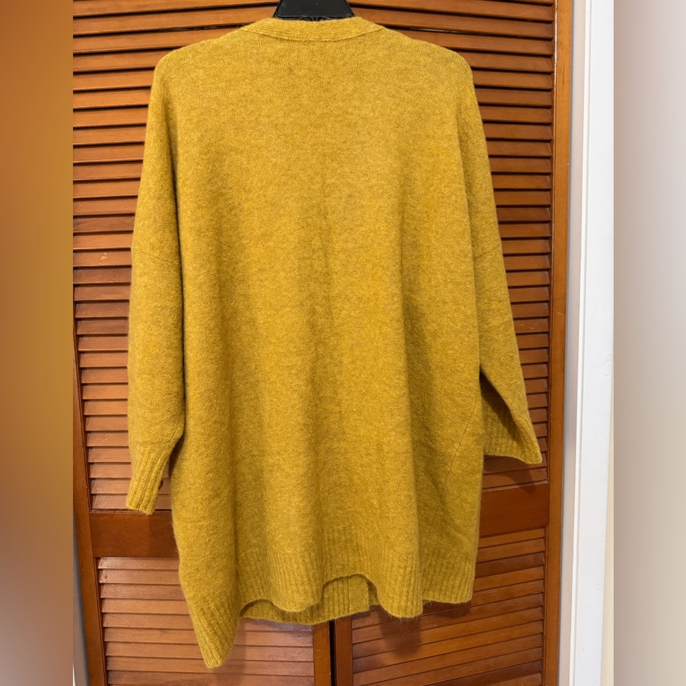 Eileen Fisher Mustard Button-Up Cardigan Size XL Wool,Mohair, Never worn. - Picture 3 of 10